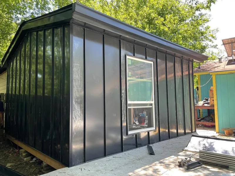 Black standing seam metal wall panels for Metal Roof Installation in Hermitage